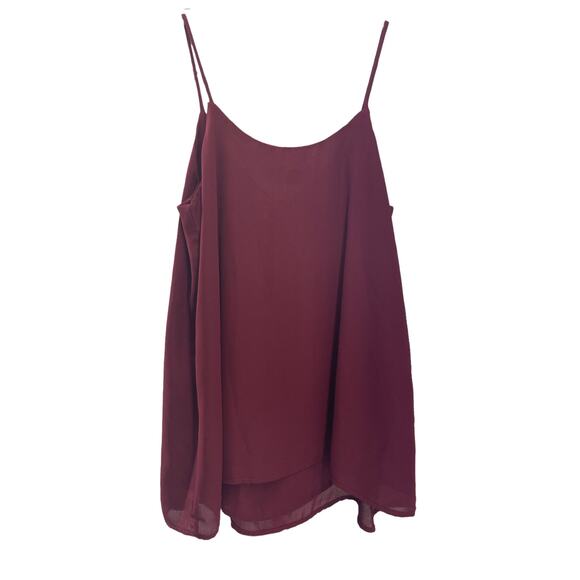 New Adrienne Burgundy Tie Bust Sleeveless Tank Top Women's Size Small - Picture 4 of 4